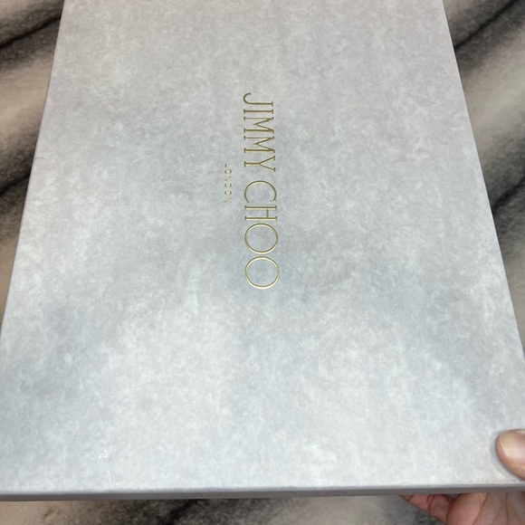 Jimmy Choo Minny 85 mm Lizard Mini Printed Leather Black White Mix Sandal Heels - Picture 12 of 12